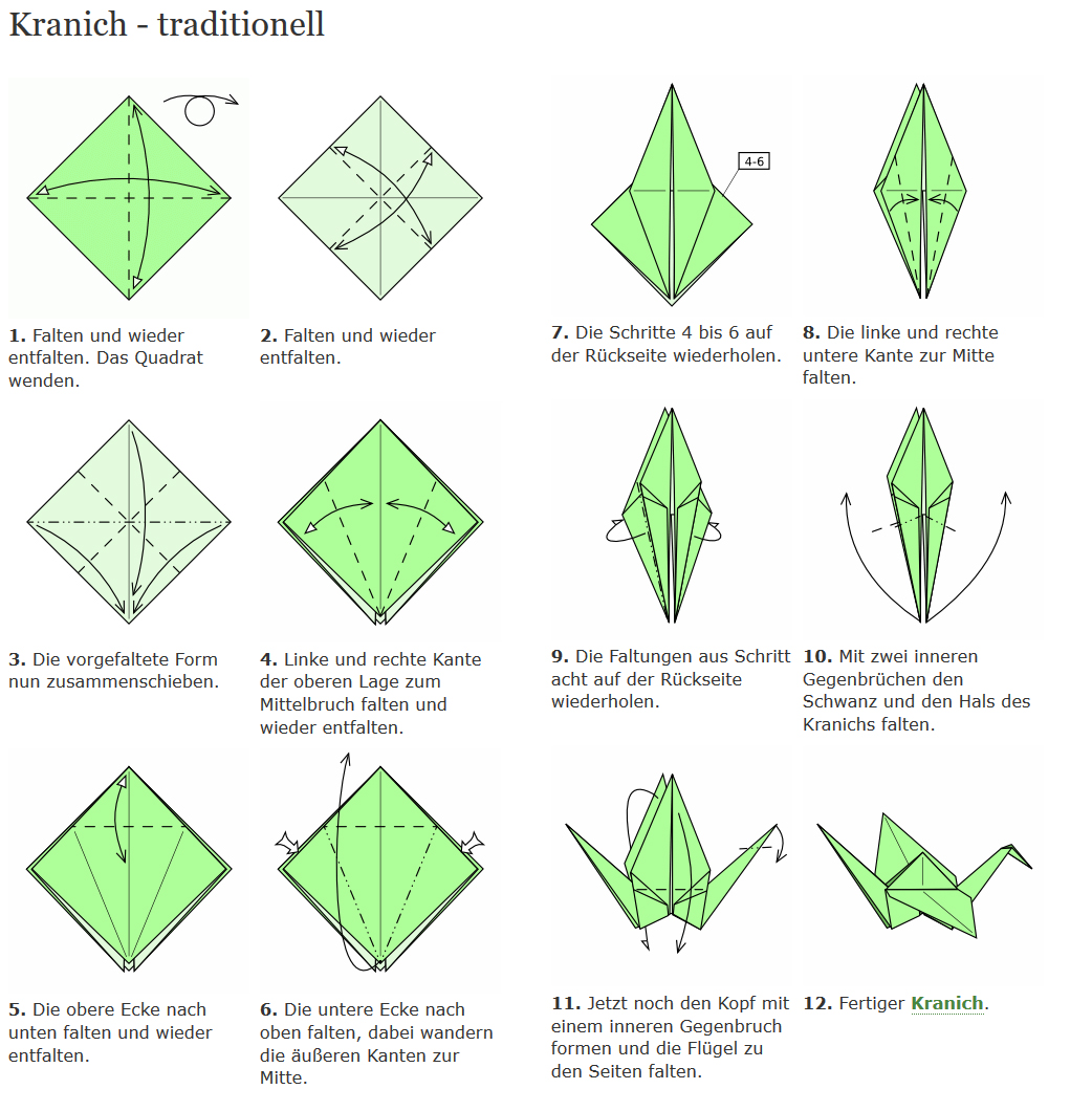 Origami Kranich Kinder